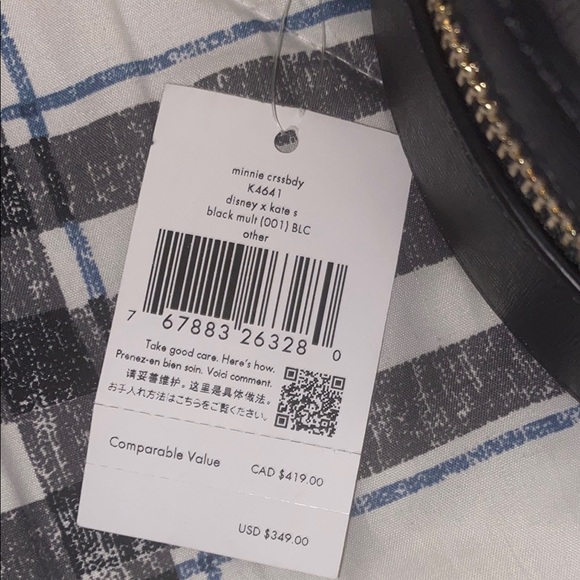 Disney Kate Spade Minnie Mouse Black and White Polka Dot crossbody Bag - Picture 5 of 13